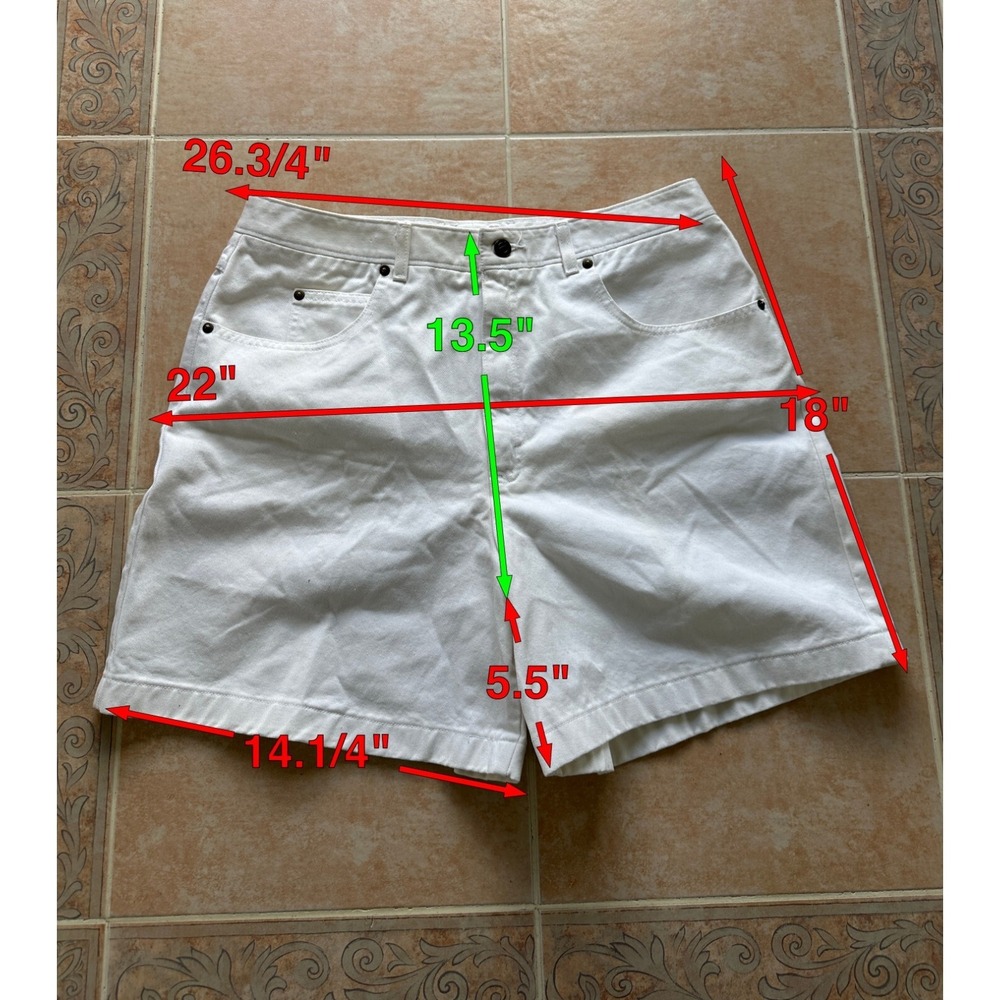 Talbots cotton denim Bermuda shorts White Women's Size: 16 - Picture 2 of 10